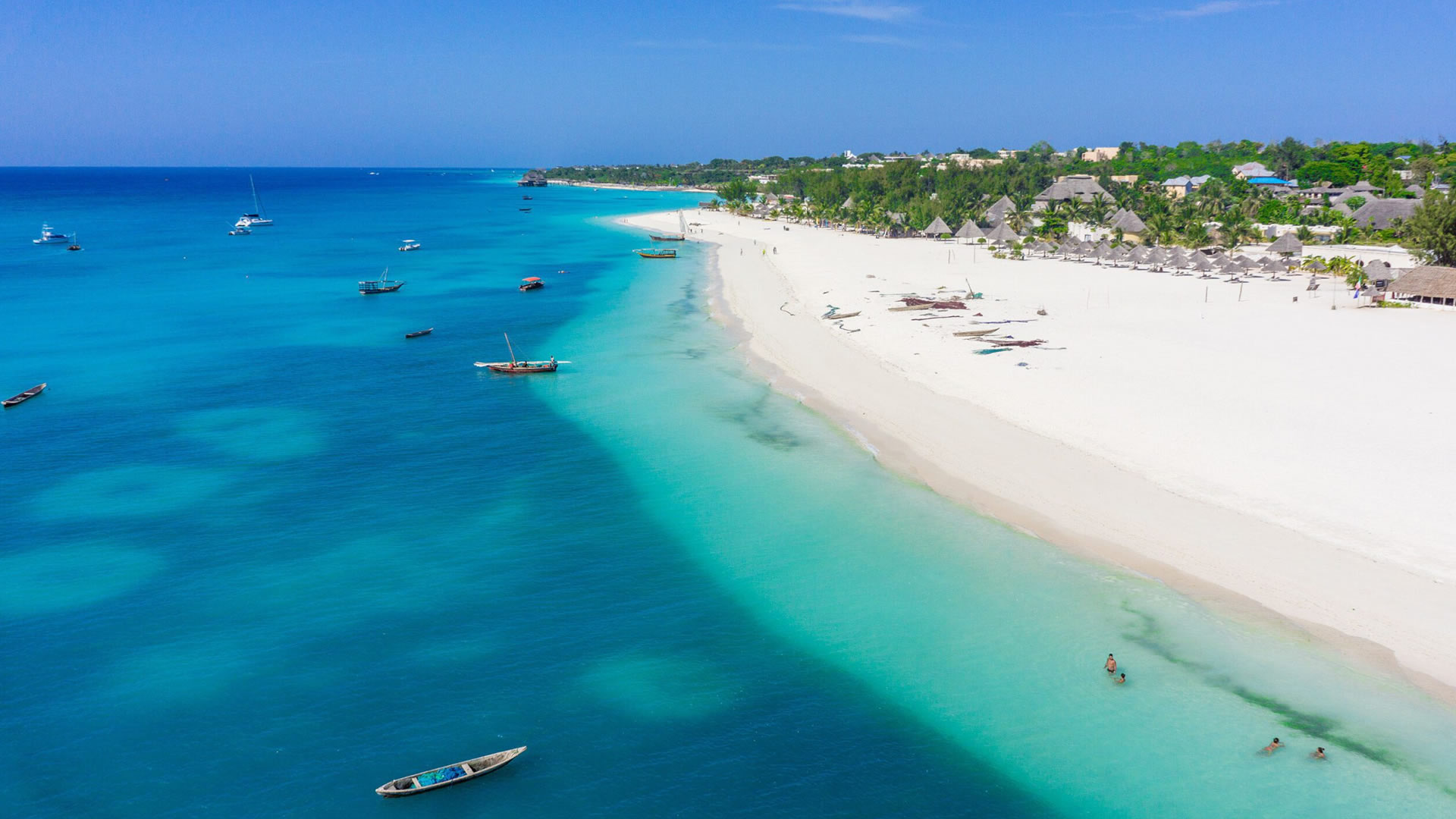 Nungwi Beach Zanzibar white sand coastline