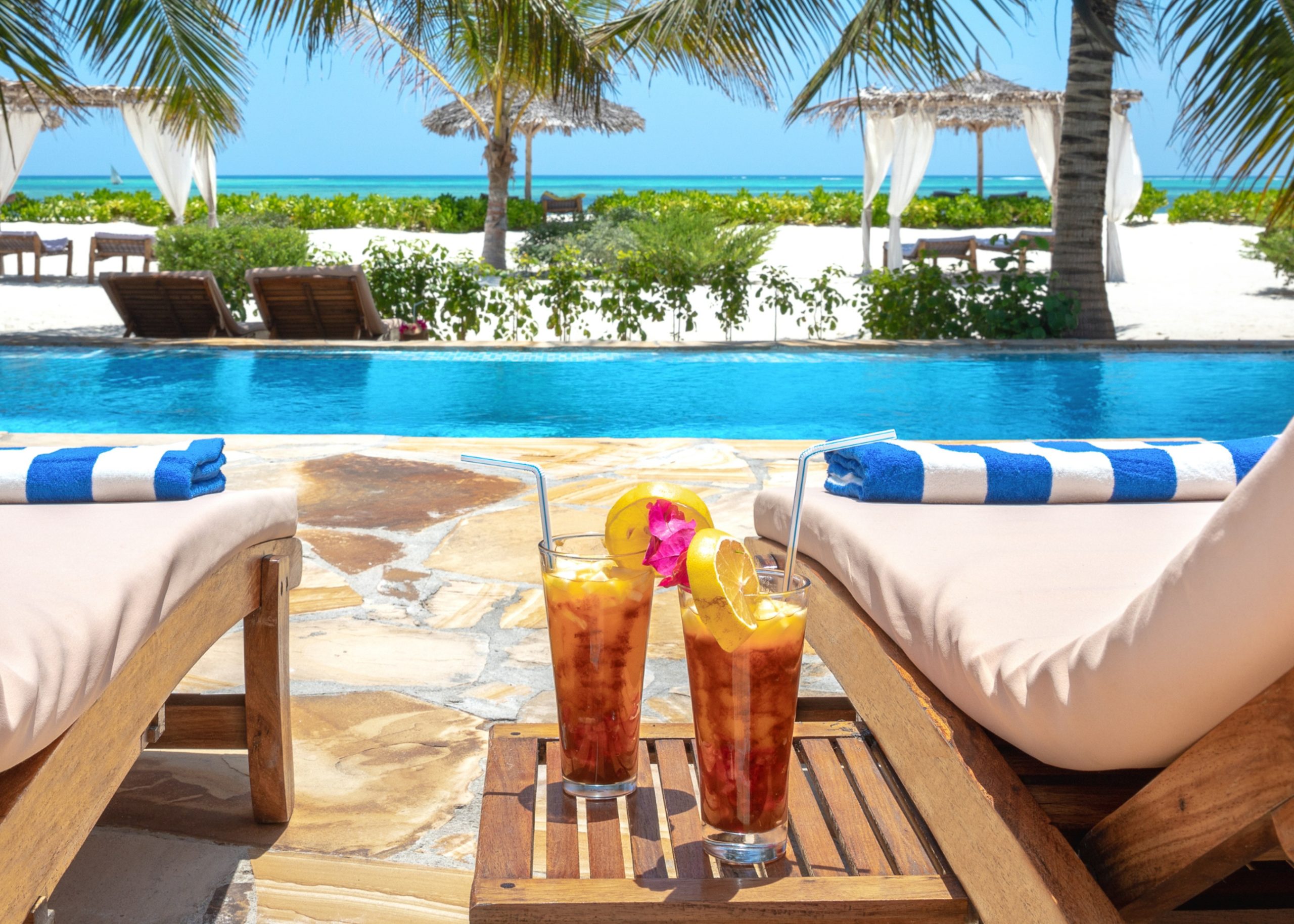 Luxury beachfront resort among the best hotels to stay in Zanzibar overlooking the Indian Ocean