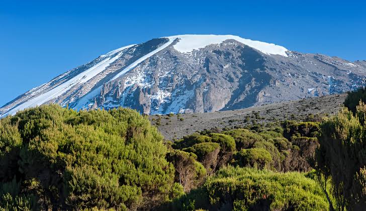 Machame Route Guide showing trekkers climbing Mount Kilimanjaro on the scenic Machame Route in Tanzania