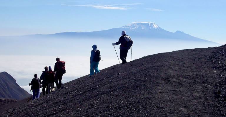 Sunrise at Socialist Peak overlooking Mount Kilimanjaro